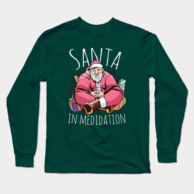 SANTA claus MEDITATION yoga - christmas funny gift Long Sleeve T-Shirt by Midoart